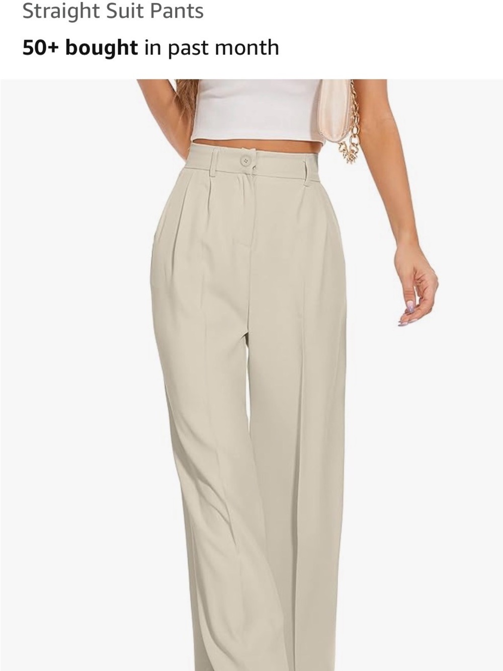 Classic Beige Wide leg pleated trousers xlp